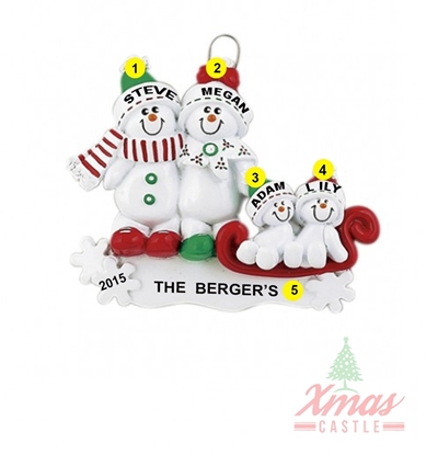 Picture of Snowman sled family 4